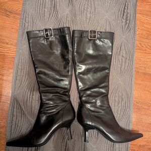 Aldo Y2K Pointed Toe Below Knee Boots.